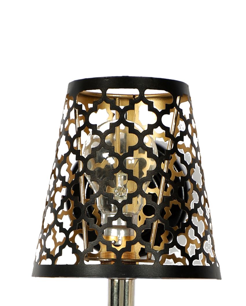 Net Metal Etching Table Lamp With Metal Gold Round Base