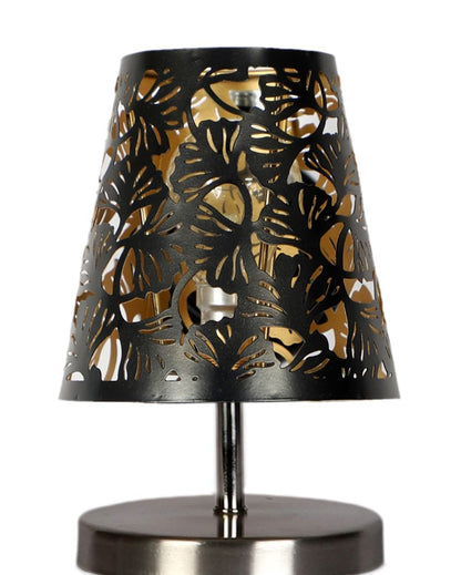 Metal Etching Table Lamp With Steel Round Base