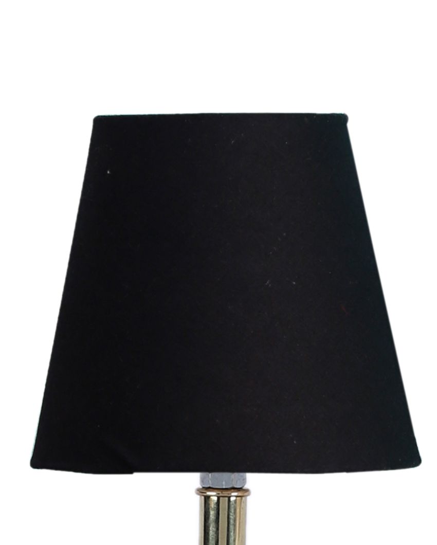 Cotton Round With Metal Gold Base Table Lamp Black