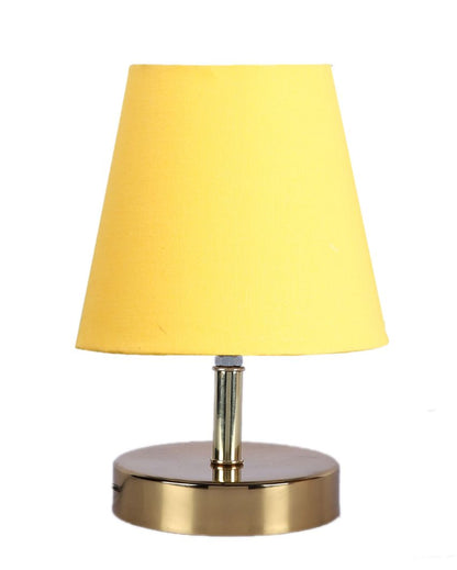 Cotton Round With Metal Gold Base Table Lamp Yellow