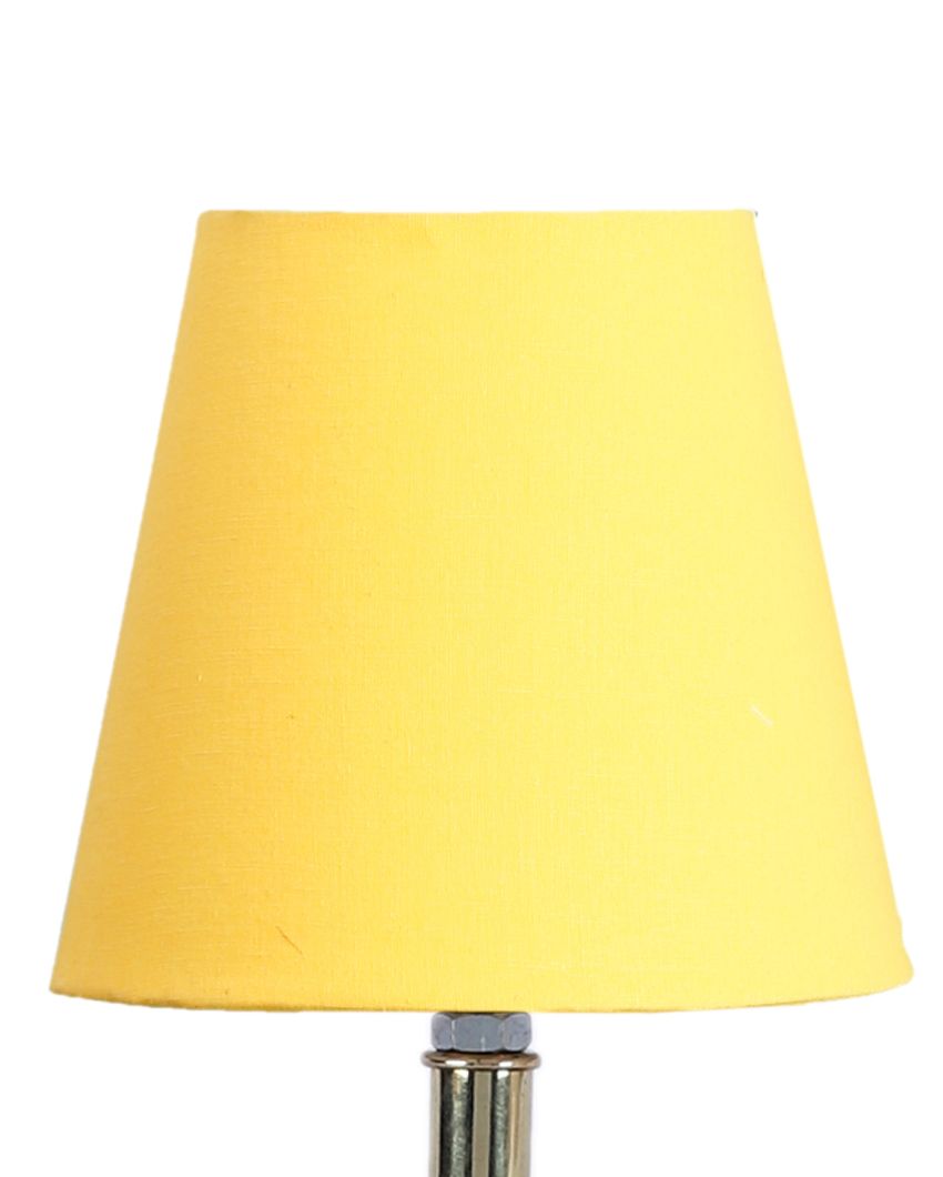 Cotton Round With Metal Gold Base Table Lamp Yellow