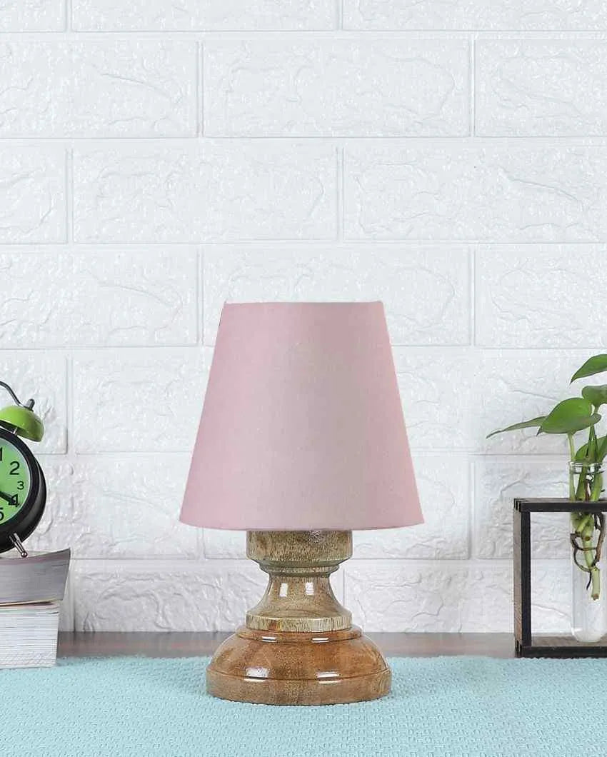 Luxury Cotton Natural Wooden Base Table Lamp Grey