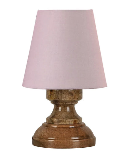 Luxury Cotton Natural Wooden Base Table Lamp Grey