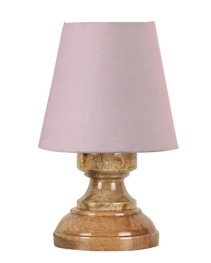 Luxury Cotton Natural Wooden Base Table Lamp Grey