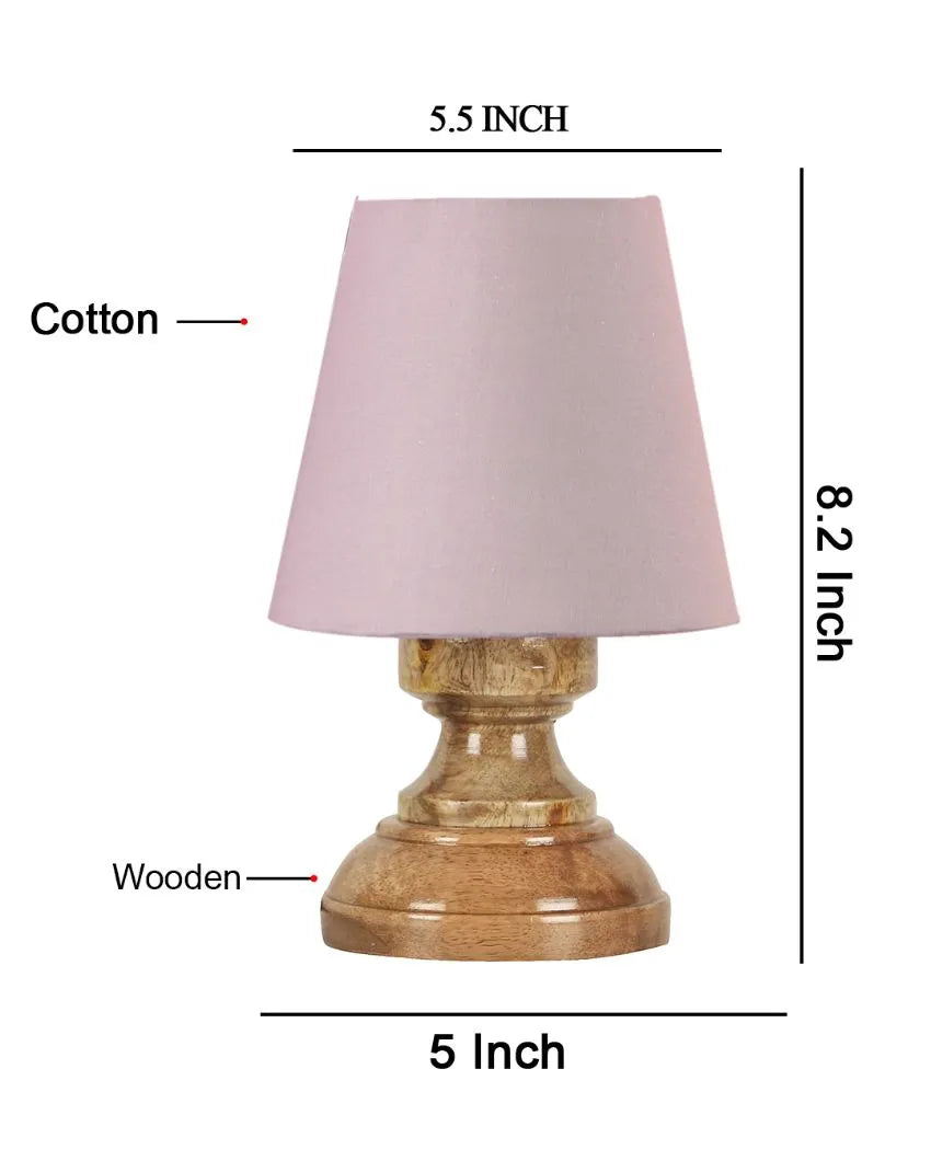 Luxury Cotton Natural Wooden Base Table Lamp Grey