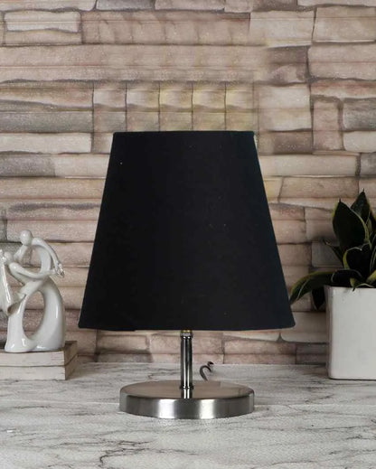 Cotton Round Metal Steel Table Lamp Black