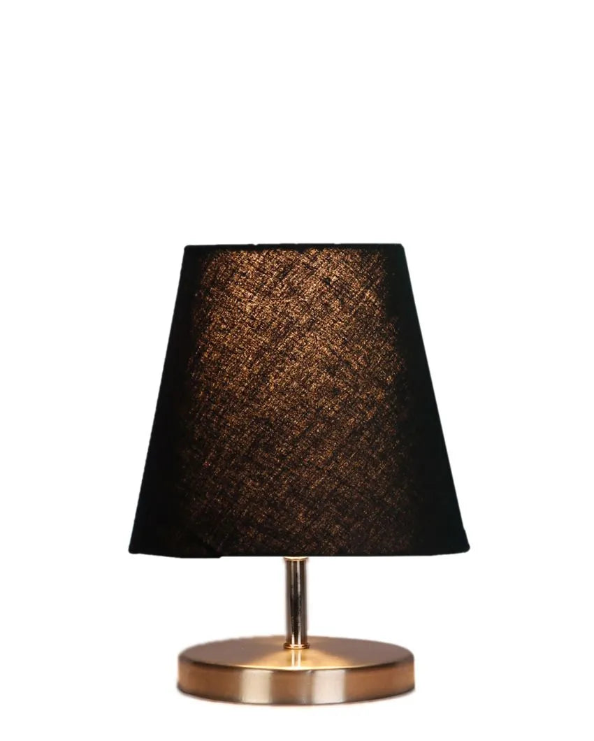 Cotton Round Metal Steel Table Lamp Black