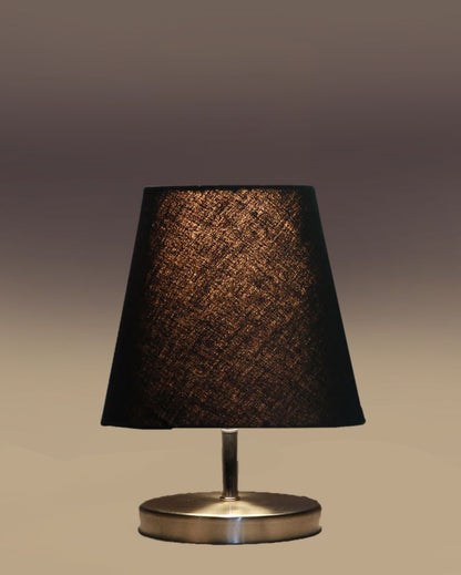 Cotton Round Metal Steel Table Lamp Black