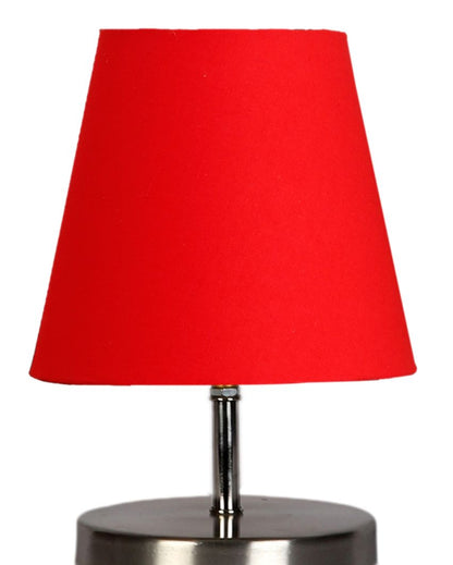 Cotton Round Metal Steel Table Lamp Red