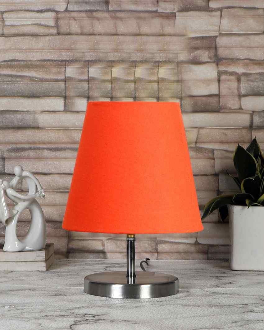 Cotton Round Metal Steel Table Lamp Orange