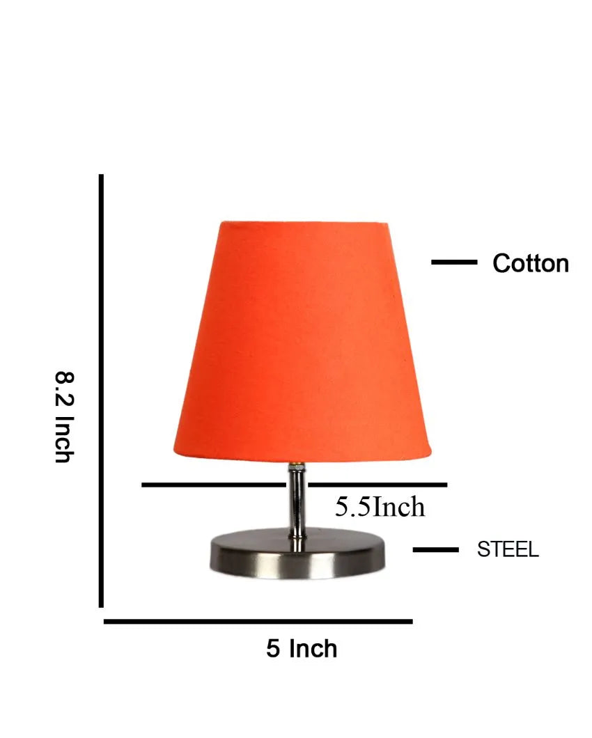 Cotton Round Metal Steel Table Lamp Orange