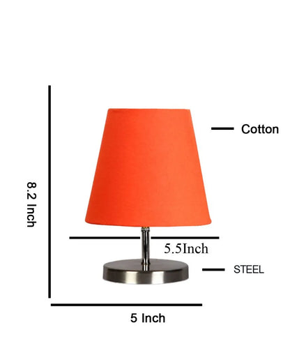 Cotton Round Metal Steel Table Lamp Orange