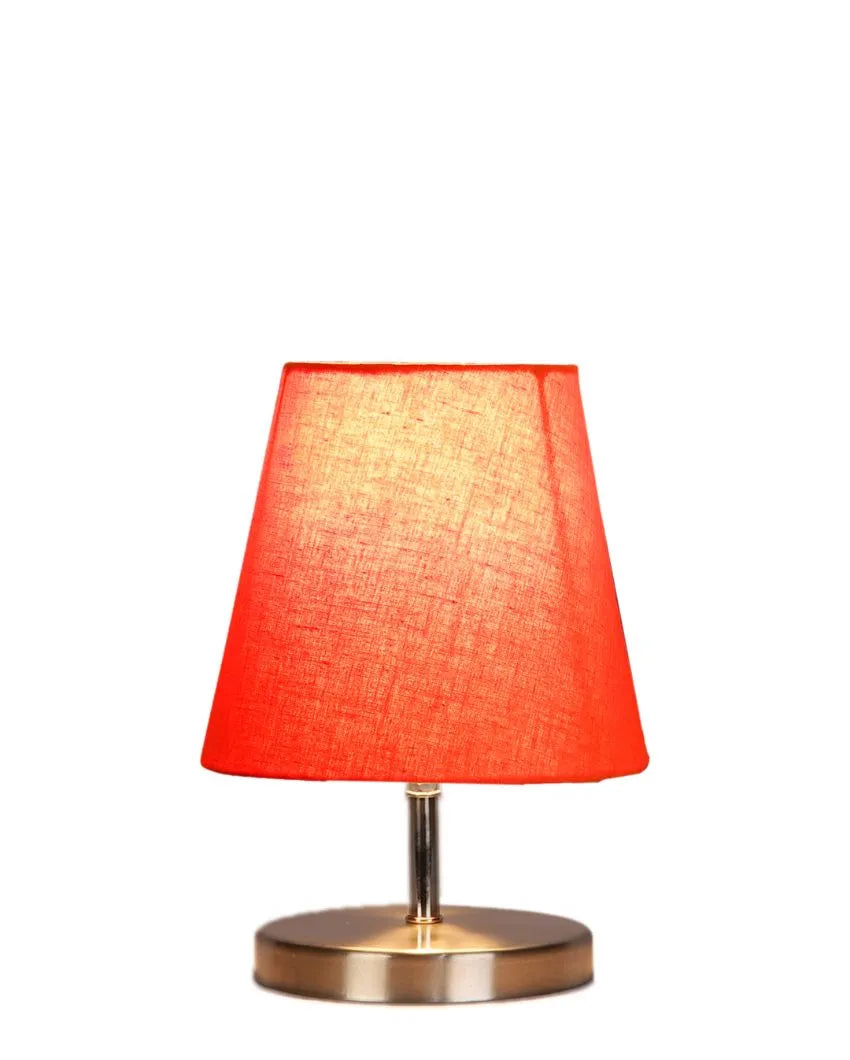 Cotton Round Metal Steel Table Lamp Orange