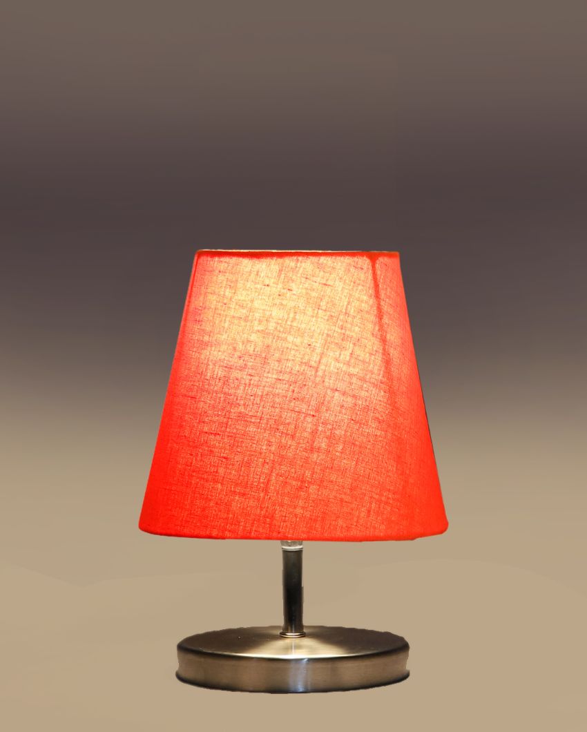 Cotton Round Metal Steel Table Lamp Orange