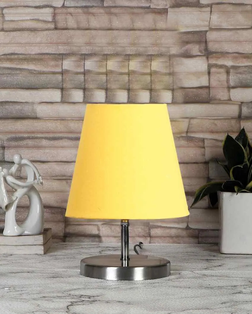 Cotton Round Metal Steel Table Lamp Yellow