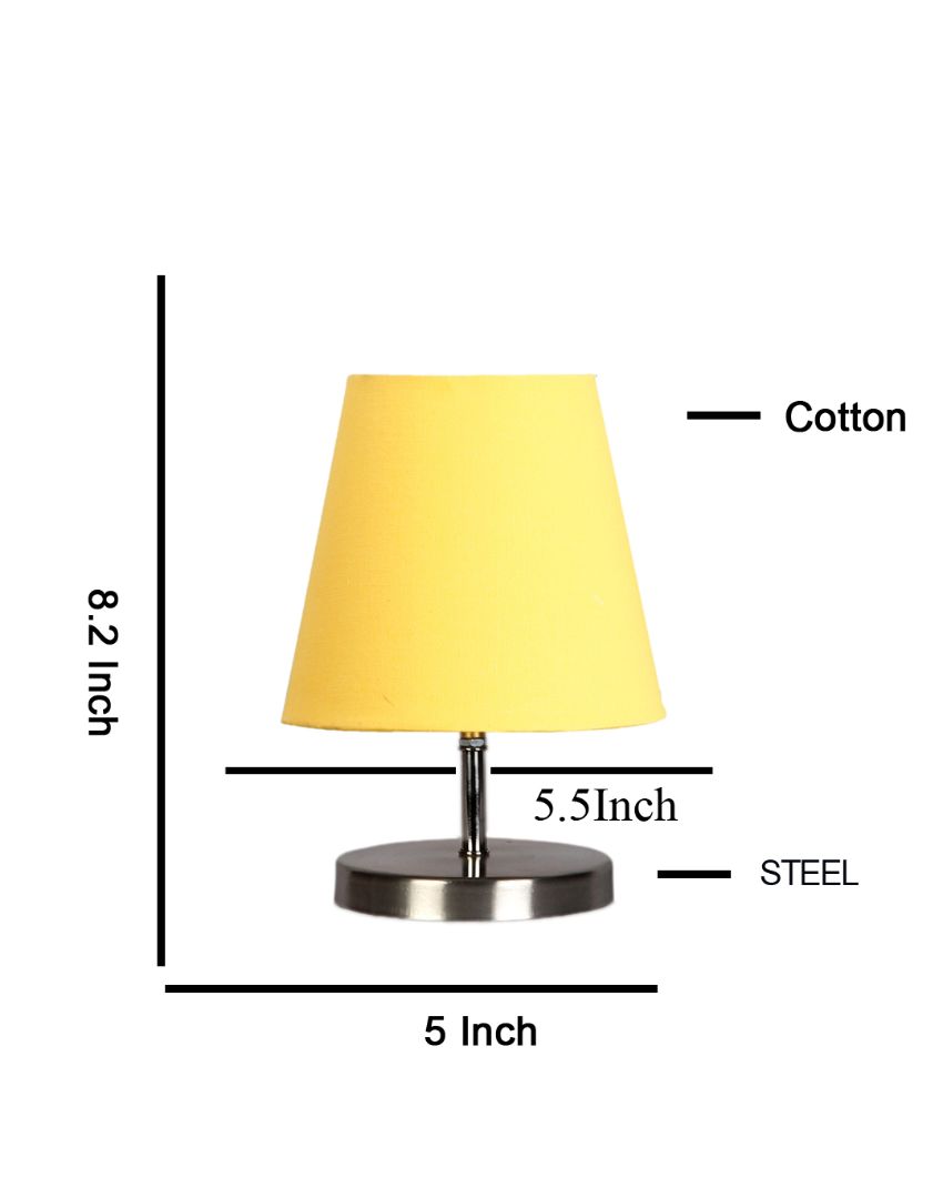 Cotton Round Metal Steel Table Lamp Yellow