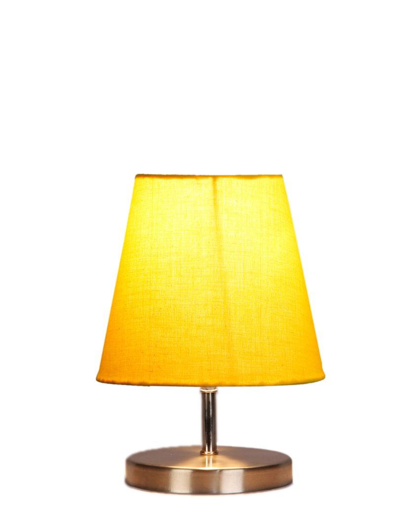 Cotton Round Metal Steel Table Lamp Yellow