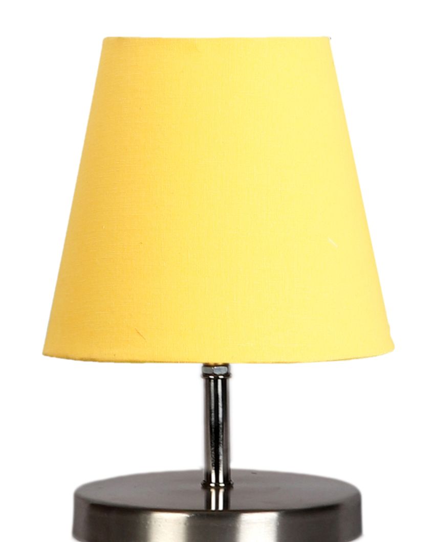 Cotton Round Metal Steel Table Lamp Yellow