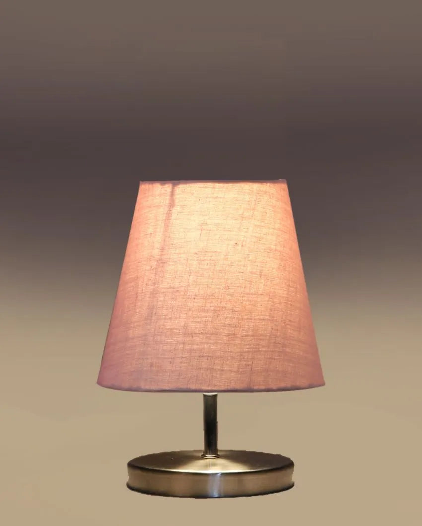 Cotton Round Metal Steel Table Lamp Grey