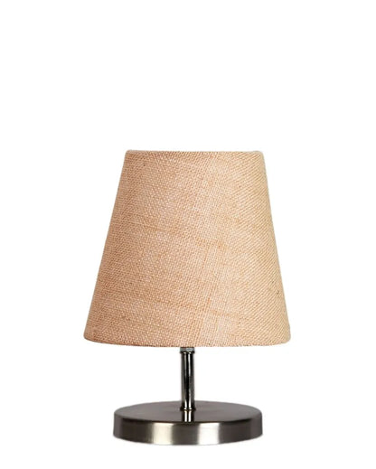 Eye Catchy Jute Round Metal Steel Table Lamp Beige