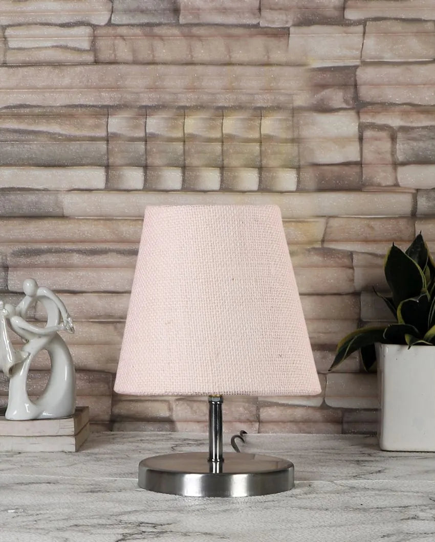 Eye Catchy Jute Round Metal Steel Table Lamp  | Multiple Colors | 6 x 8 inches