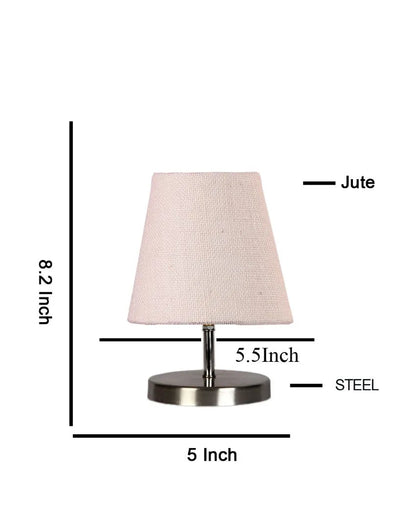 Eye Catchy Jute Round Metal Steel Table Lamp | 6 x 8 inches