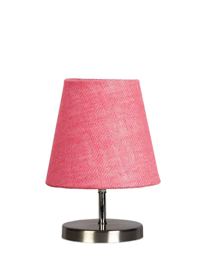 Eye Catchy Jute Round Metal Steel Table Lamp Pink