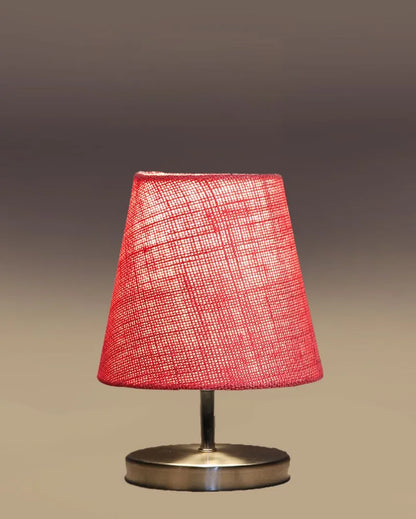 Eye Catchy Jute Round Metal Steel Table Lamp Pink