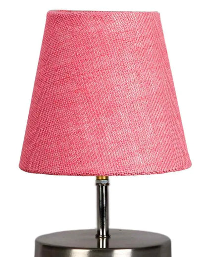 Eye Catchy Jute Round Metal Steel Table Lamp Pink