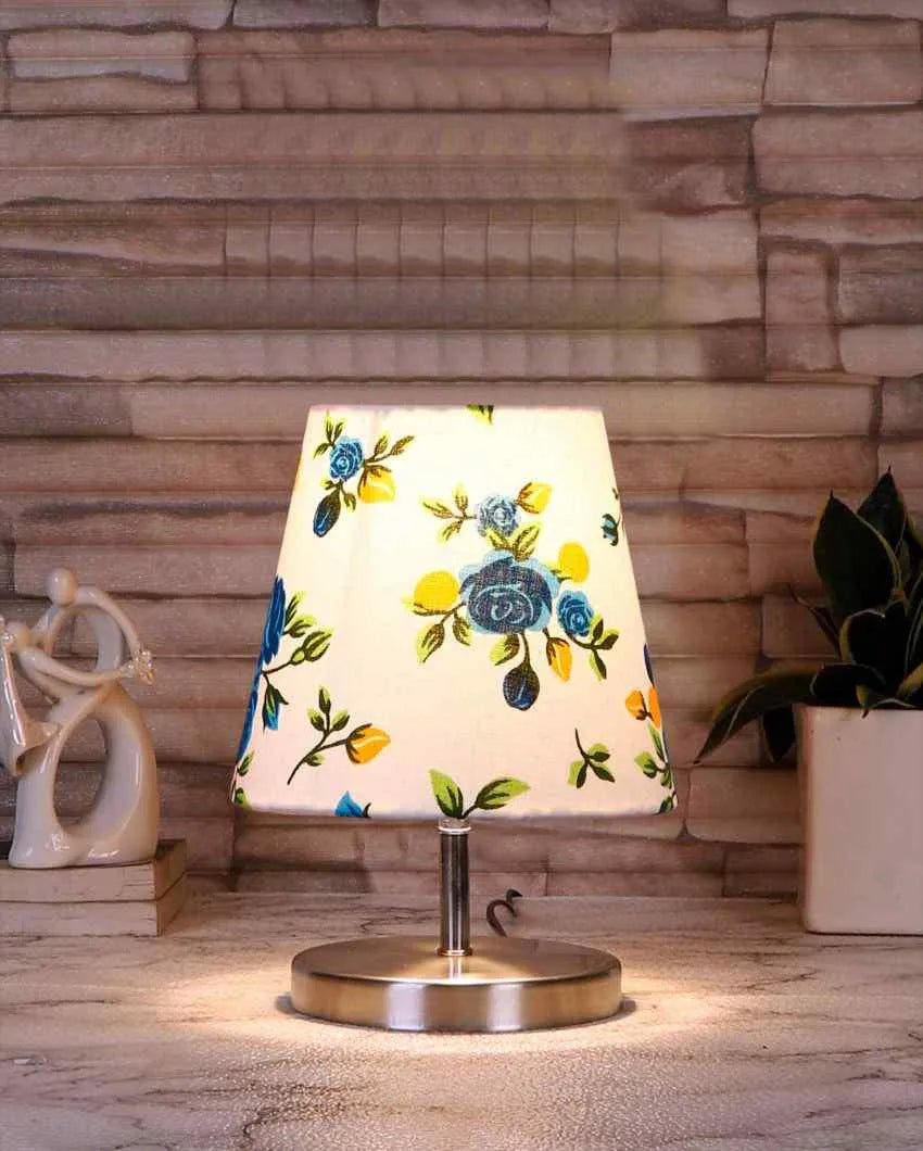 Colorful Cotton Round Metal & Steel Table Lamp