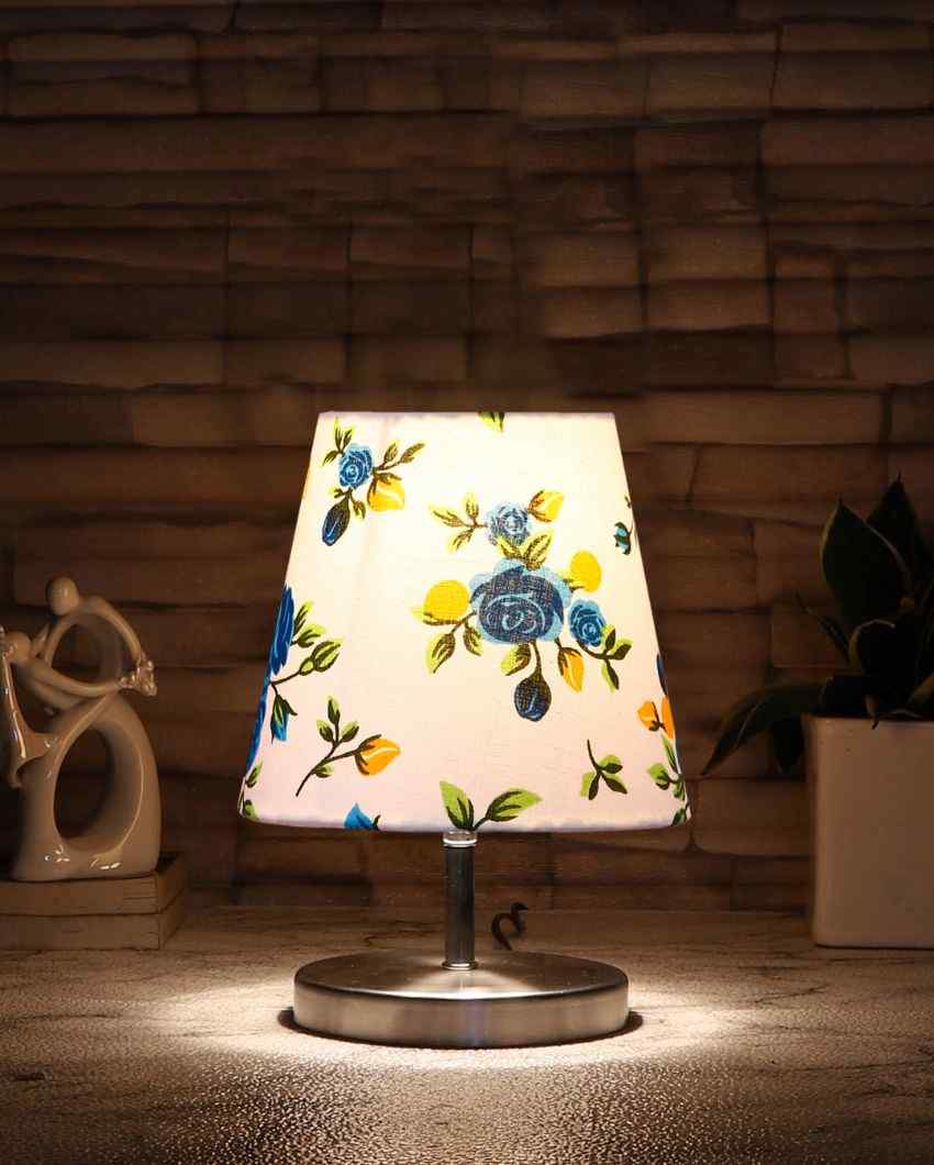 Colorful Cotton Round Metal & Steel Table Lamp