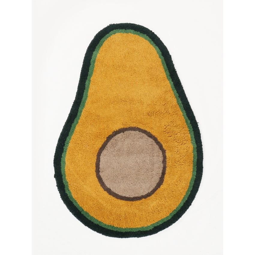 Artistic Multicolor Avocado Design Tufted Rug | 3 x 2 Feet