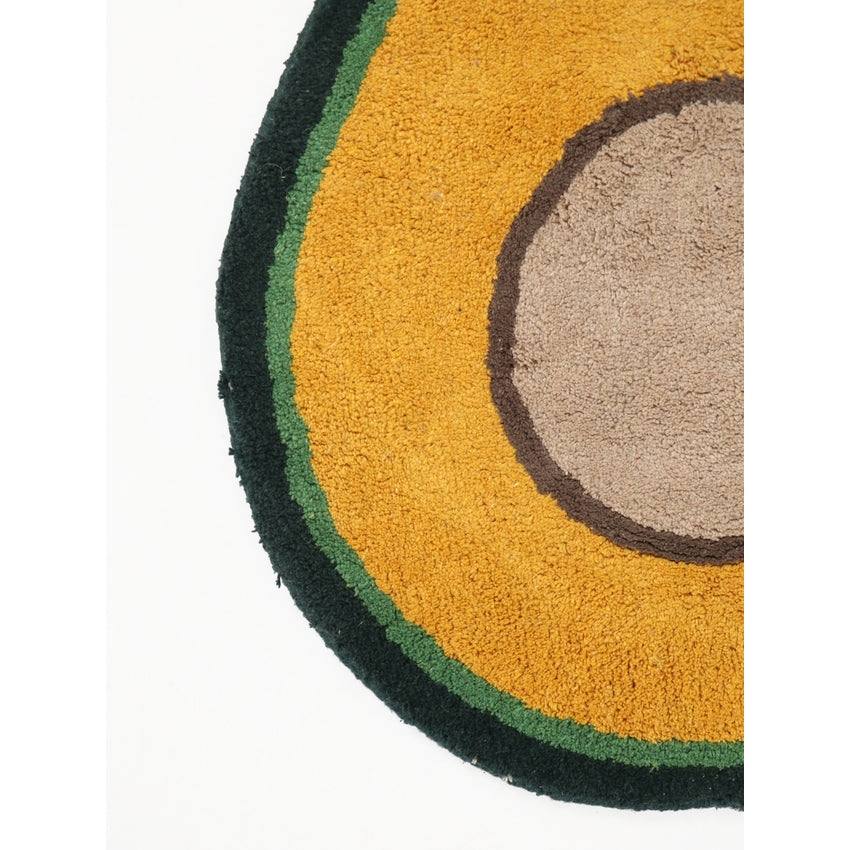 Artistic Multicolor Avocado Design Tufted Rug | 3 x 2 Feet