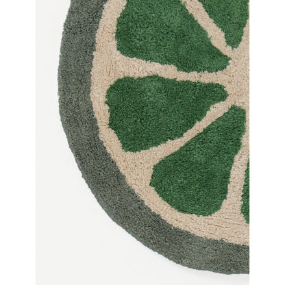 Lovely Multicolor Green Round Flower Design Tufted Rug | 2 Feet