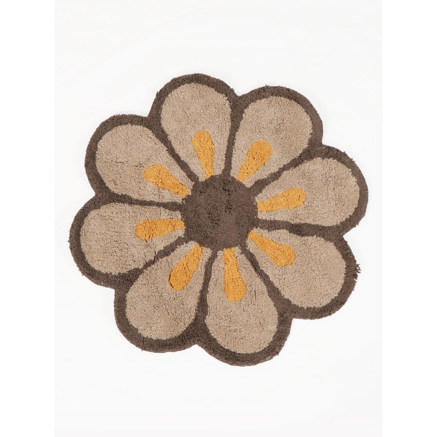 Elegant Multicolor Grey Flower Design Tufted Rug | 2 Feet