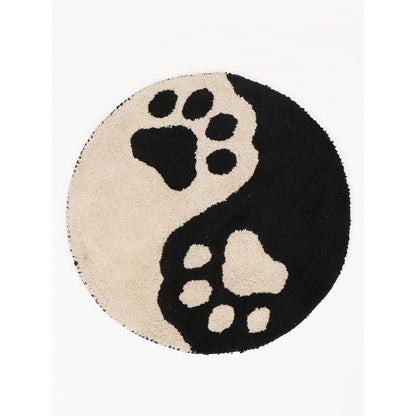 Playful Multicolor Paw Print Design Tufted Rug | 2 Feet