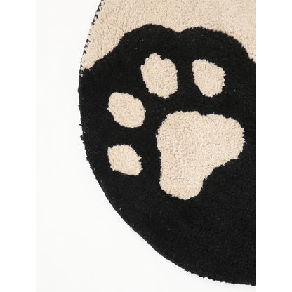 Playful Multicolor Paw Print Design Tufted Rug | 2 Feet