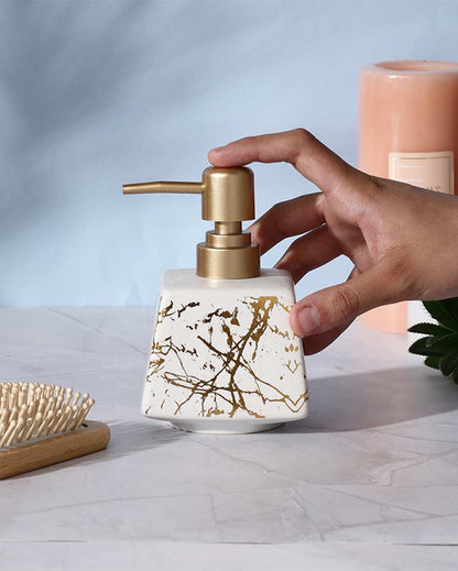 Stylish Design White Finish Soap Dispenser | 4 x 6 inches