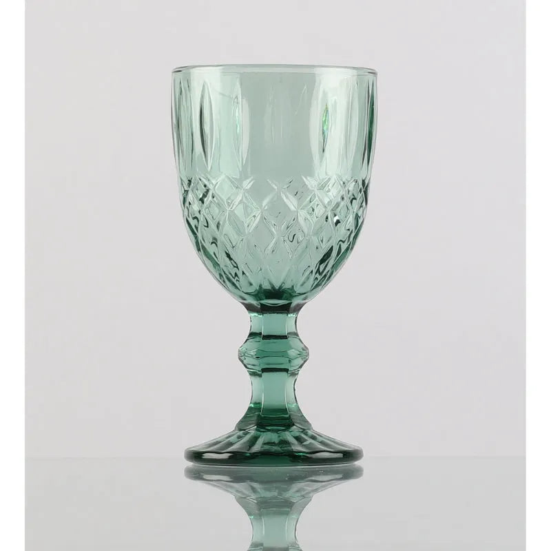 Tinted Cross Green Goblets | Set of 4, 6 Set of 6