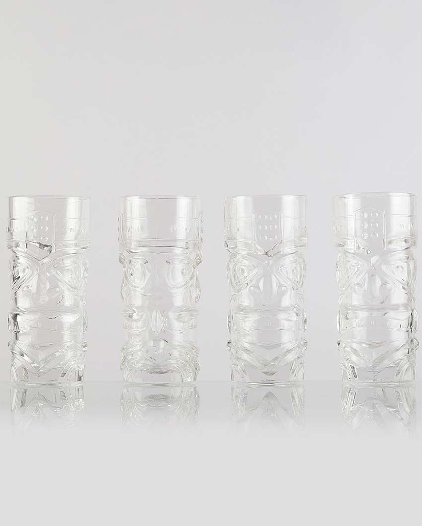 Elegant Design Clear Shade Tall Tiki Glasses | 3 x 7 inches | 400ml