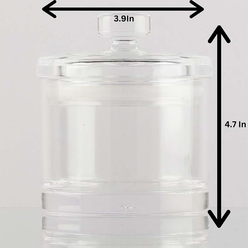 Elegant & Durable Round Storage Container Jar with Lid | 4 x 4 x 5 inches