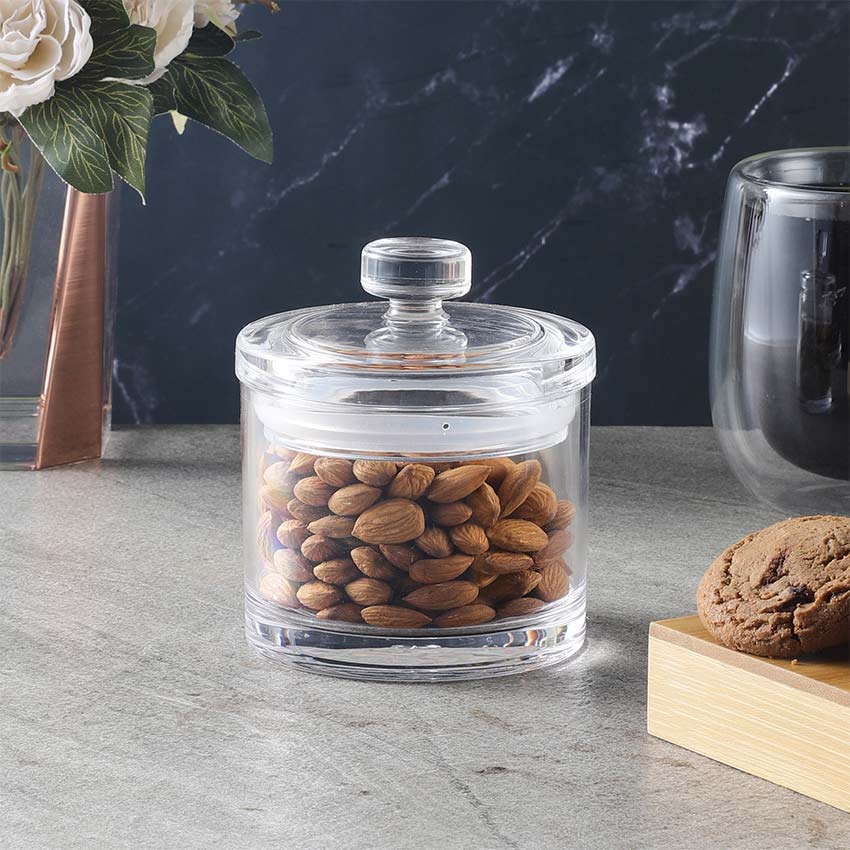 Elegant & Durable Round Storage Container Jar with Lid | 4 x 4 x 5 inches