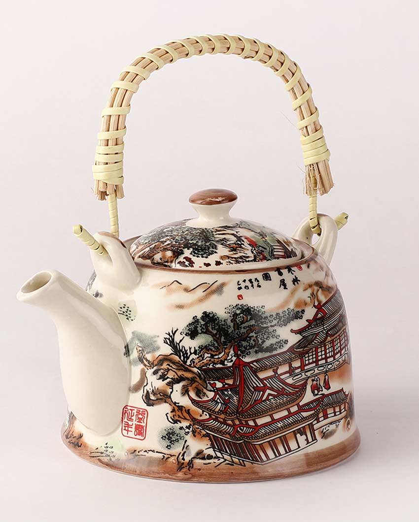 Elegant Design Multicolor Ceramic Hut Kettle | 7 x 6 inches