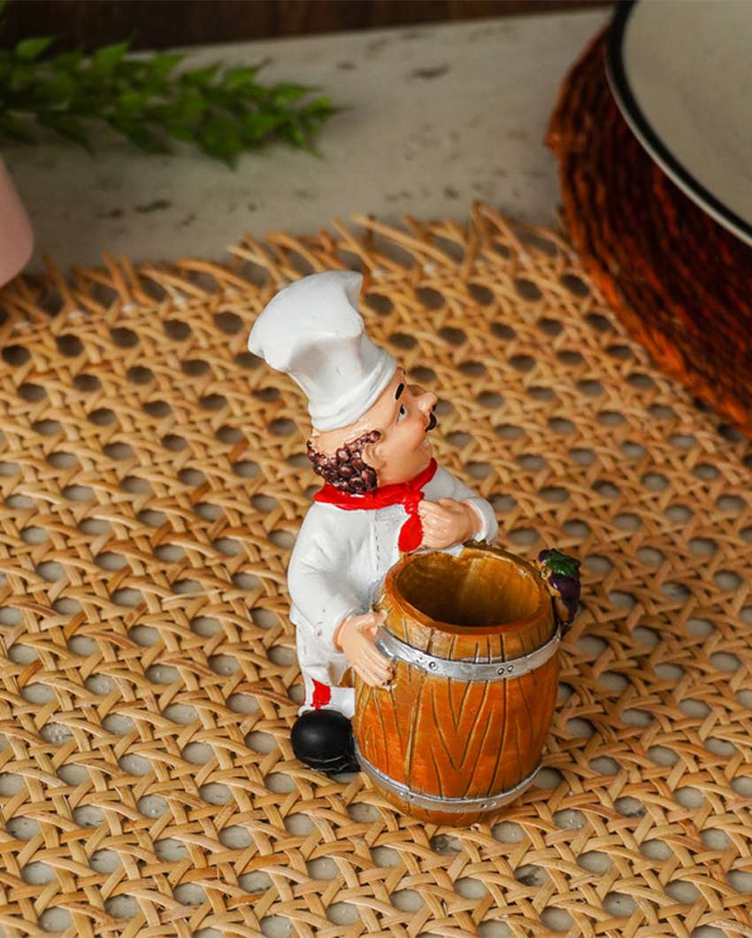 Beautiful Design Brown & White Chef Toothpick Holder | 3 x 4 inches