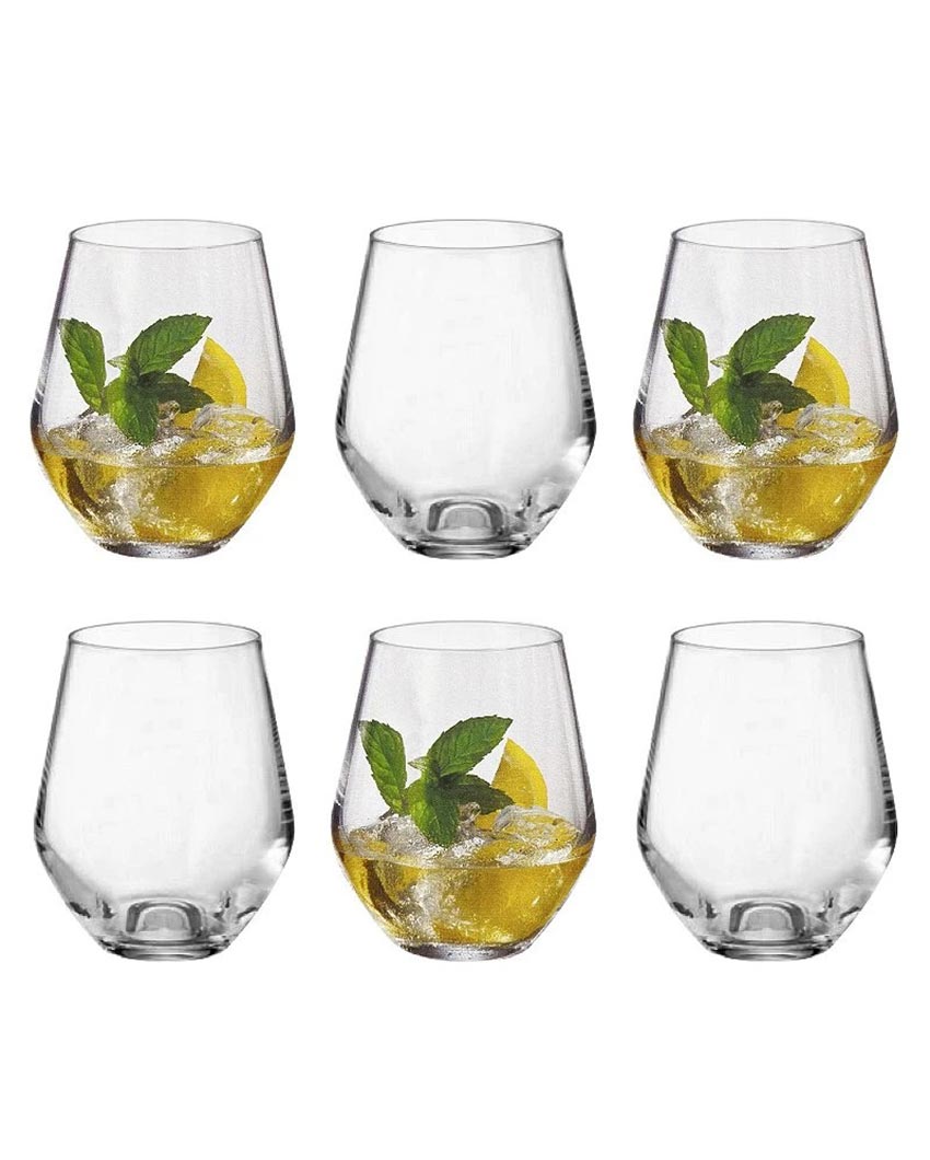 Bohemia Crystal's Grus Crystal Whiskey Glasses Lead Free | Set of 6 | 3 x 4 inches | 350ml