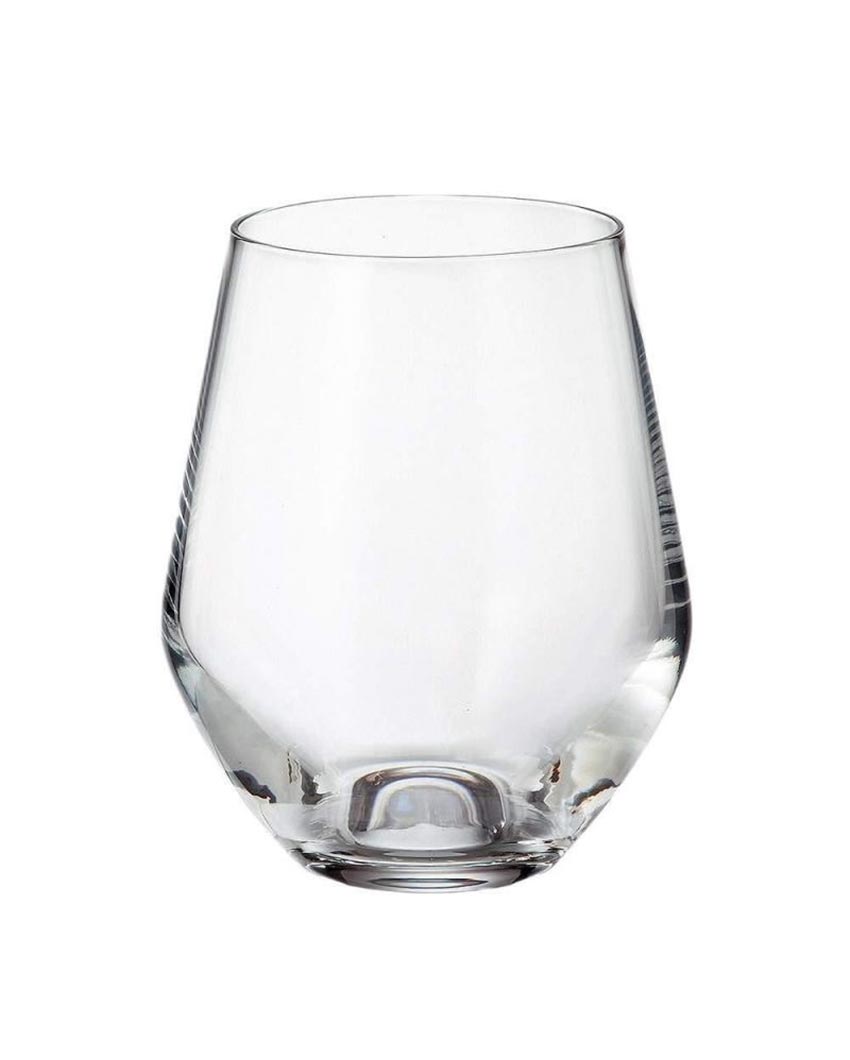 Bohemia Crystal's Grus Crystal Whiskey Glasses Lead Free | Set of 6 | 3 x 4 inches | 350ml