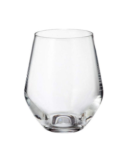 Bohemia Crystal's Grus Crystal Whiskey Glasses Lead Free | Set of 6 | 3 x 4 inches | 350ml