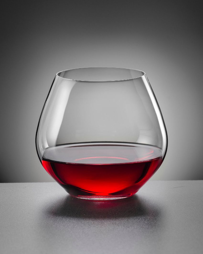 Bohemia Crystal'S Amoroso Stemless Crystal Wine Glasses Lead Free | 440 ml