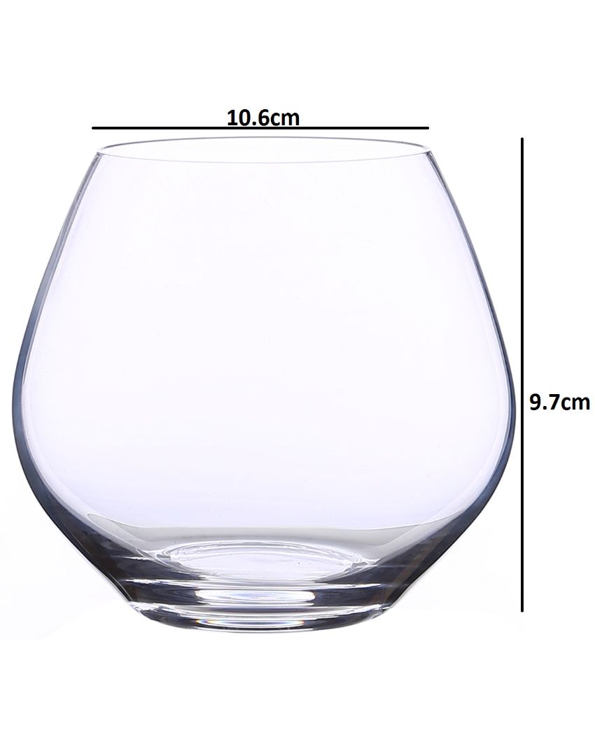 Bohemia Crystal'S Amoroso Stemless Crystal Wine Glasses Lead Free | 440 ml