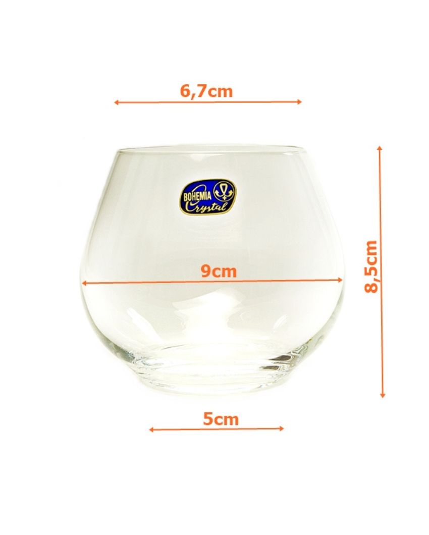 Bohemia Crystal'S Amoroso Stemless Crystal Wine Glasses Lead Free | 340 ml